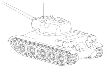 Изометрический вид модели танка Т-34.dwg